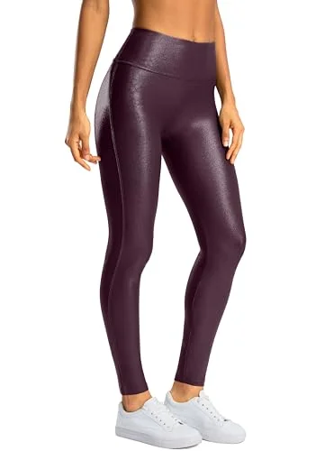 SANTINY High-Waist Faux-Leather Leggings 29"