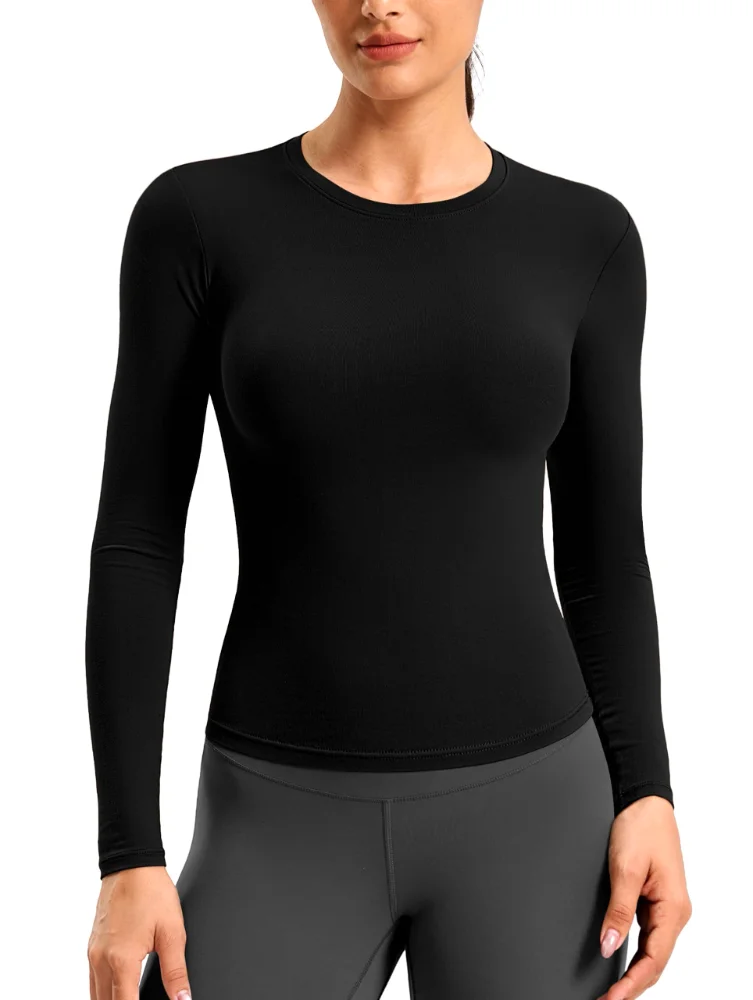 SANTINY Lightweight Long-Sleeve Top, black