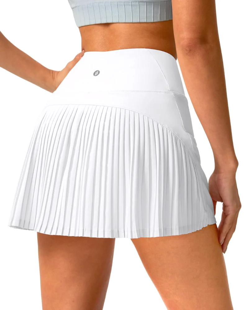 SANTINY Pleated Tennis Skirt 14", white