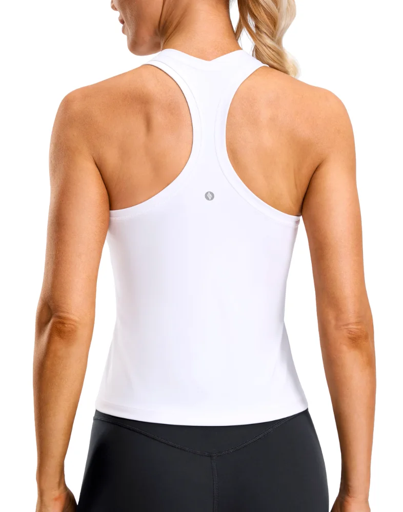 SANTINY Racerback Tank Top in White