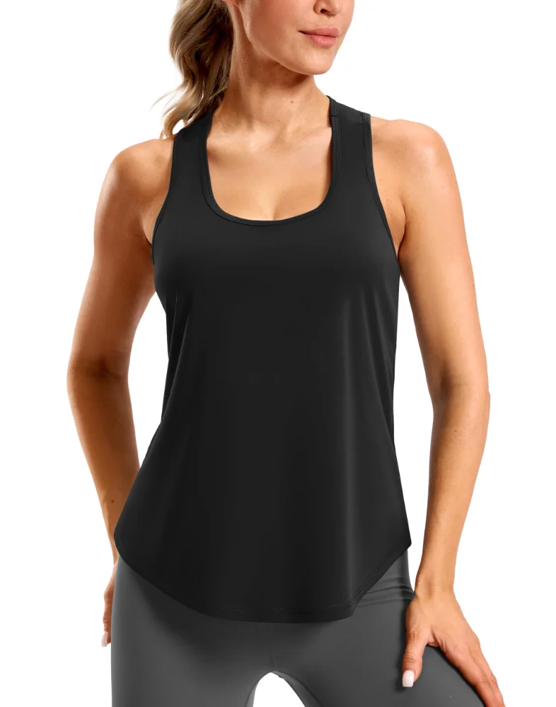 SANTINY Racerback Tank Top, scoop neck