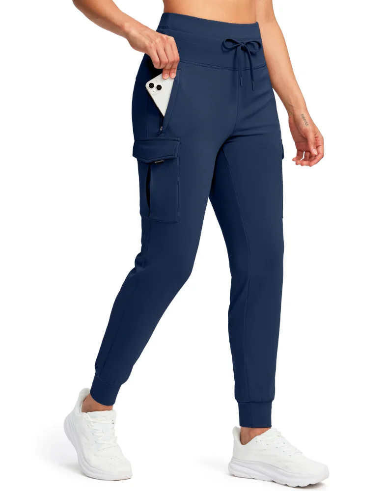 SANTINY Water-Resistant Fleece-Lined Cargo Joggers