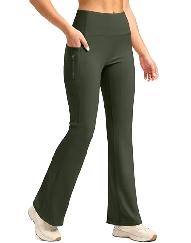 SANTINY Water-Resistant Fleece-Lined Flare Pants