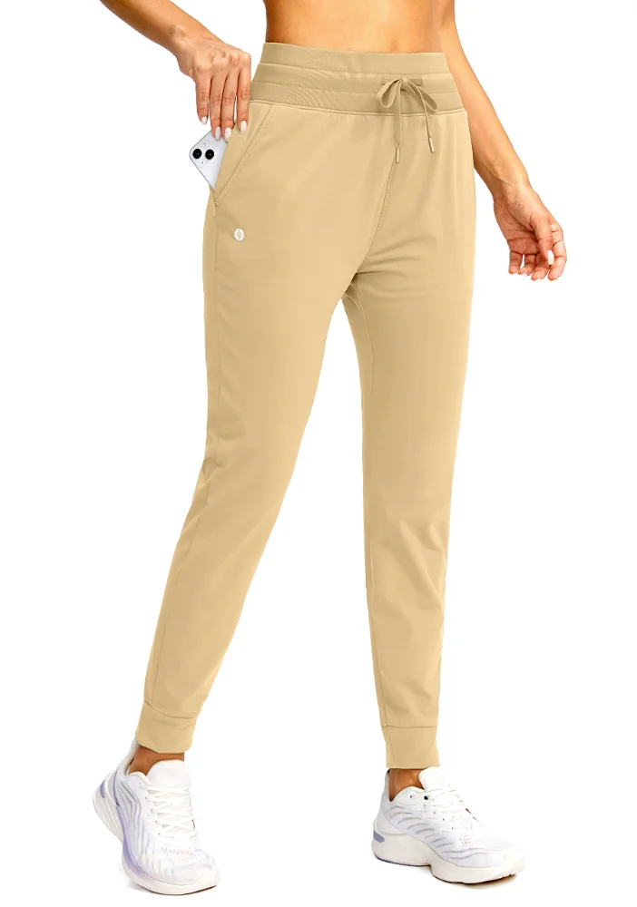 SANTINY Water-Resistant Fleece-Lined Joggers, khaki