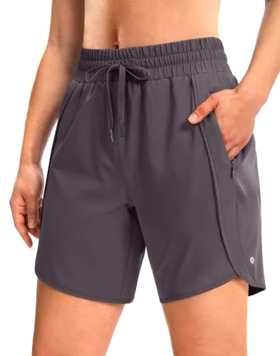 SANTINY Zip-Pocket Running Shorts 7"