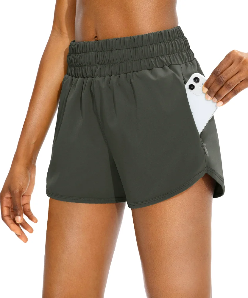 SANTINY Zip-Pocket Running Shorts